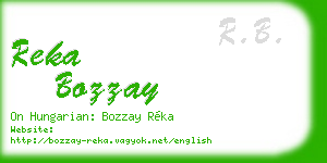 reka bozzay business card