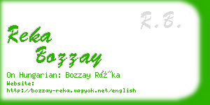 reka bozzay business card